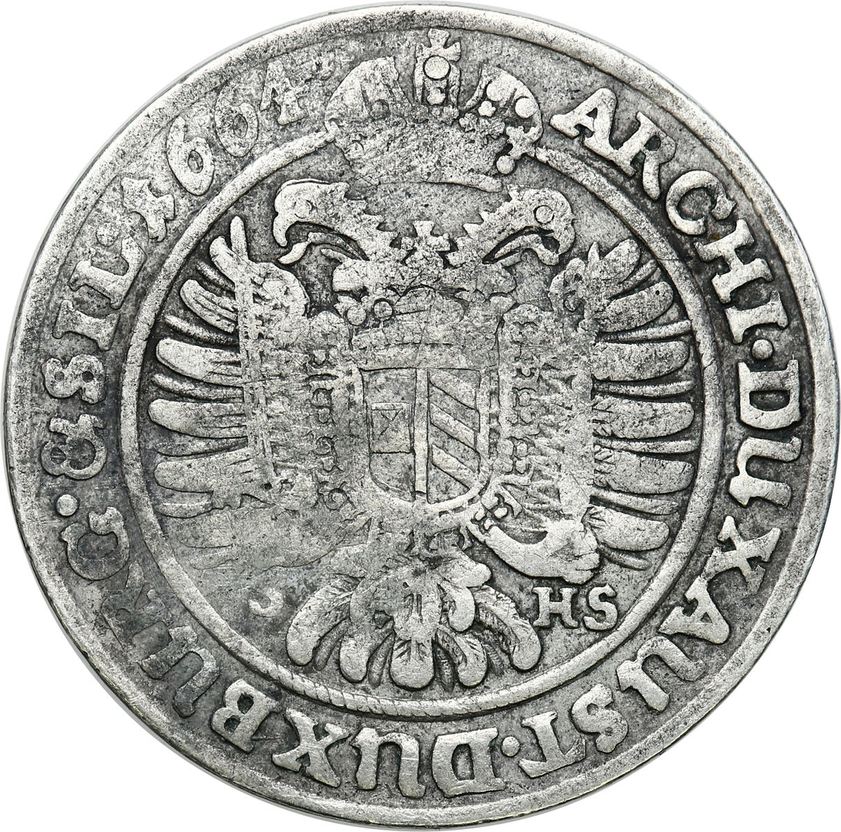 Śląsk. Leopold I (1658-1705). 15 krajcarów 1664 SHS, Wrocław